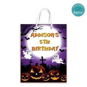 Halloween Gift Bag Label Template Printable Instant Download