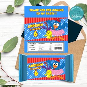 Gallina pintadita Candy bar Label Customizable Template Instant Download
