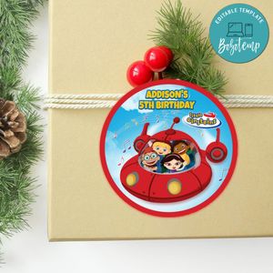 Little Einstein Circle Sticker Template Customizable to Print at Home Instant Download