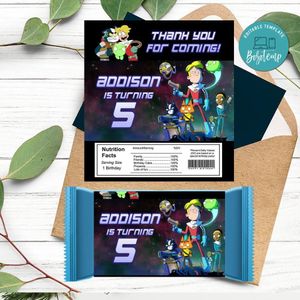 Final Space Candy bar Label Customizable Template Instant Download