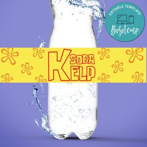 Kelp Soda Label Template to Print at Home Instant Download