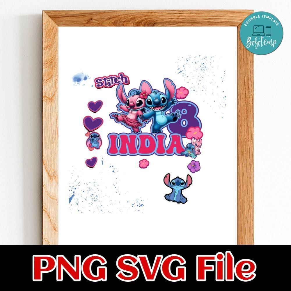 Stitch And Angel First Birthday Customer request PNG file template