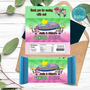 The fairly odd parents Candy bar Label Customizable Template Instant Download