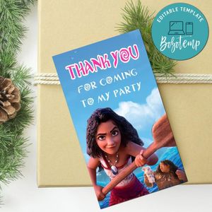 Moana 2 Thank You Tag Customizable Template To Print At Home Instant Download