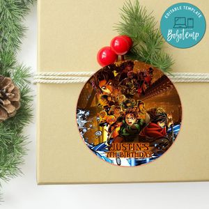 Demon Slayer: Kimetsu No Yaiba The Movie: Infinity Castle Circle Sticker Template Customizable To Print At Home Instant Download