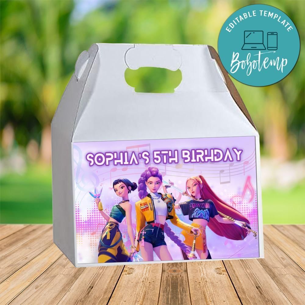 Kpop demon hunter Gable Box Digital File Printable Instant Download