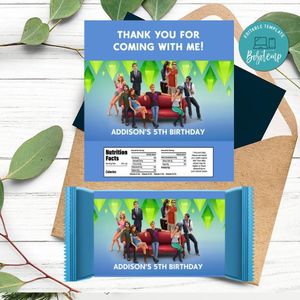 The Sims 4 Candy Bar Label Customizable Template Instant Download
