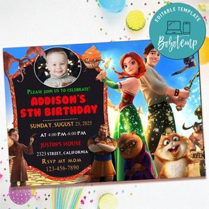 The Stolen Princess Birthday Invitation with Photo Customizable Template to Print at Home Instant Download