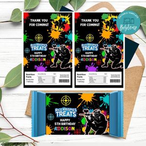 Paintball Rice Krispies Treats Template Printable Instant Download