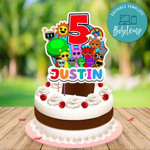 Sprunki Cake Topper Template Printable Instant Download