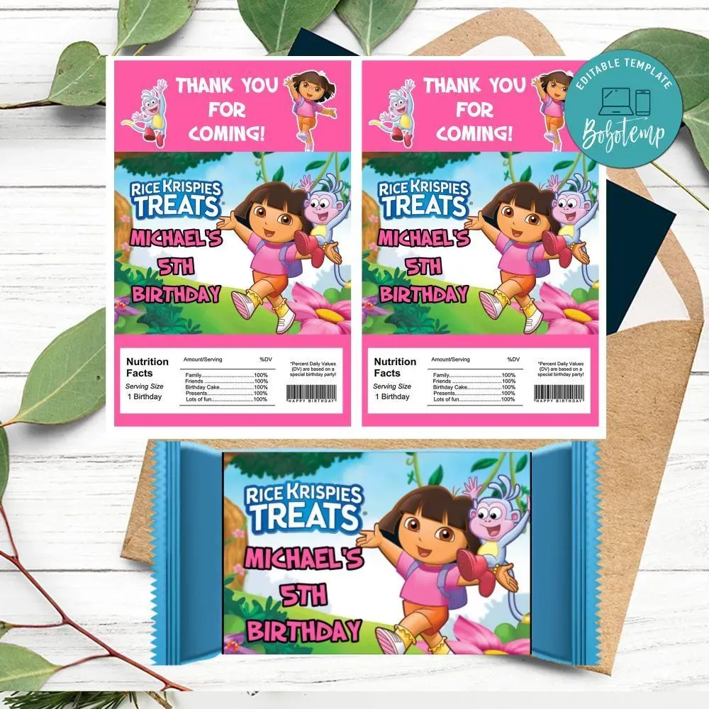 Dora the explorer Rice Krispies Treats Template Printable | Bobotemp