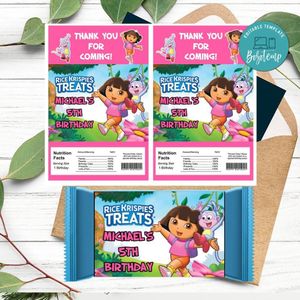 Dora the explorer Rice Krispies Treats Template Printable Instant Download