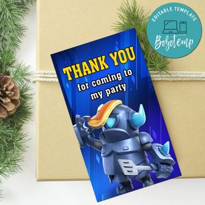 Mini Pekka Thank You Tag Customizable Template To Print At Home Instant Download
