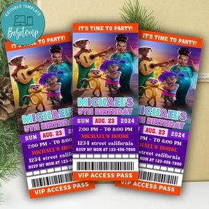 Vivo Movie Ticket Invitation Customizable Template Instant Download