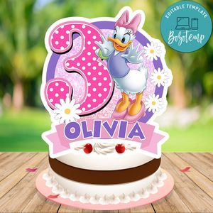 Daisy Duck Cake Topper Template Printable Instant Download