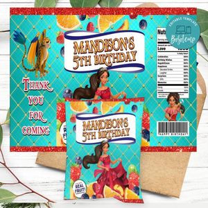Elena Of Avalor Birthday Party Fruit Snack Bag Digital File Printable Instant Download