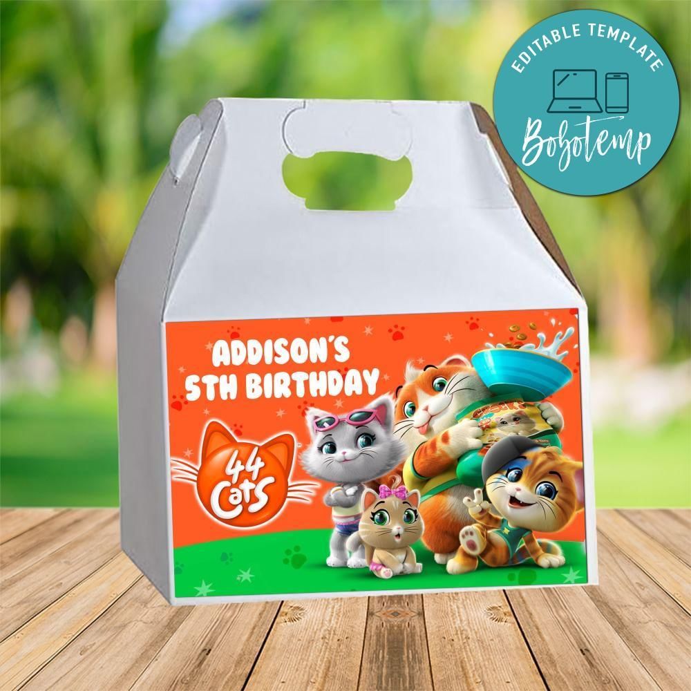44 Cats Gable Box Digital File Printable Instant Download