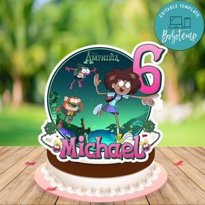 Amphibia Birthday Cake Topper Template Printable Instant Download