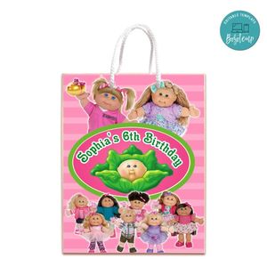 Cabbage Patch Gift Bag Label Template Printable Instant Download