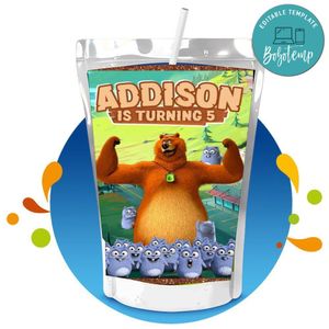 Grizzy and the lemmings Capri Sun Birthday Labels Digital File Printable Instant Download