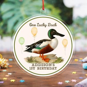 One Lucky Duck Acrylic Ornament Birthday Gift