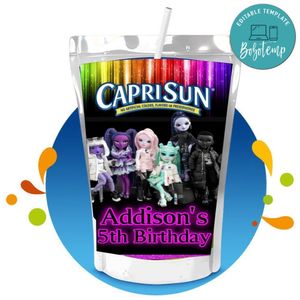 Shadow High Capri Sun Birthday Labels Digital File Printable Instant Download