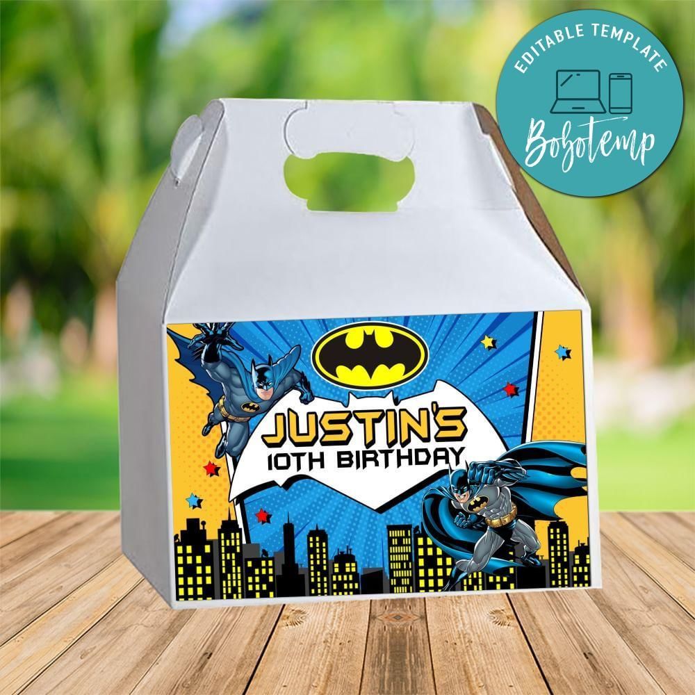 Batman Gable Box Digital File Printable Instant Download