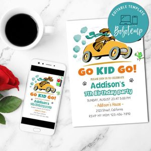 Go Dog Go Mobile Invite Customizable Template Instant Download