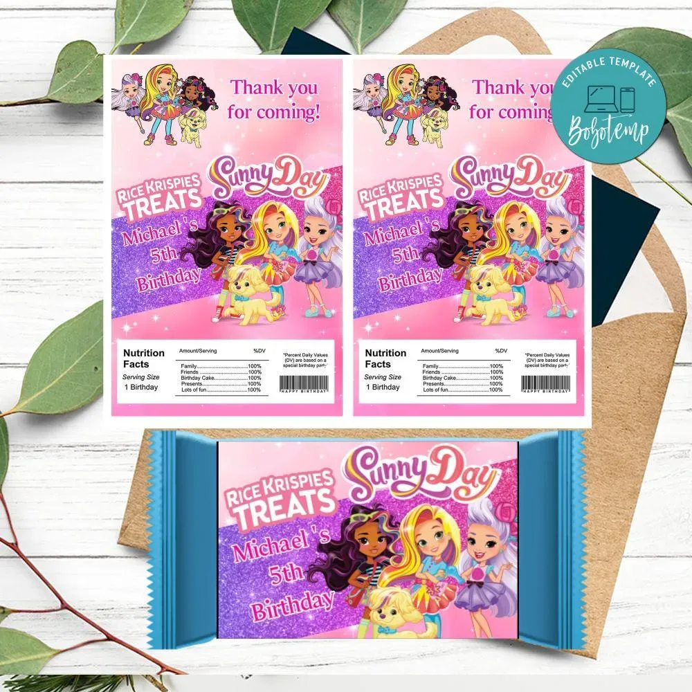 Sunny Day Rice Krispies Treats Template Printable | Bobotemp