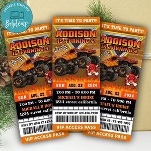 El Toro Loco Ticket Invitation Customizable Template Instant Download