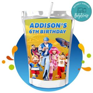 LazyTown Capri Sun Birthday Labels Digital File Printable Instant Download