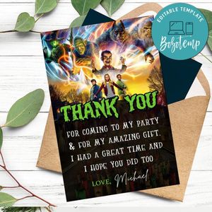 Goosebumps Thank You Card Customizable Template To Print At Home Instant Download
