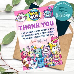 Pikmi Pops Thank You Card Customizable Template To Print At Home Instant Download