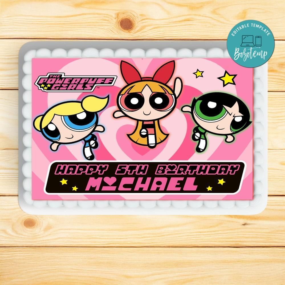 Powerpuff Sheet Cake Template Printable Instant Download
