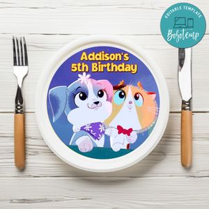Rhyme Time Town Birthday Plate Template Customizable To Print At Home Instant Download