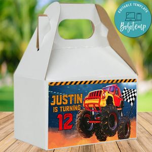 Monster Truck Gable Box Digital File Printable Instant Download