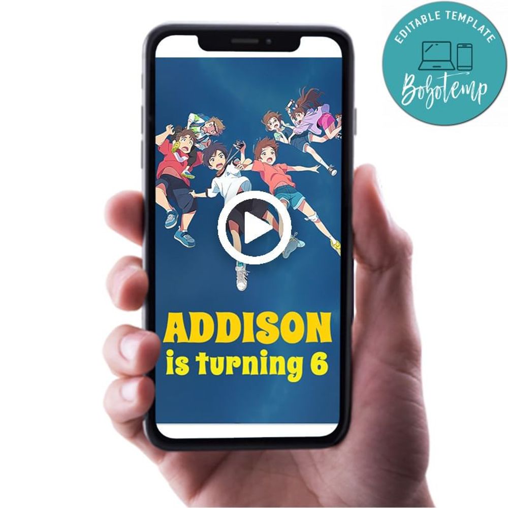 Drifting Home Birthday Video Invitation Digital Template Customizable Instant Download