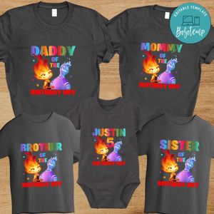 Elemental pixar Family Birthday PNG file template