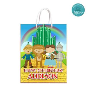 The Wizard Of Oz Gift Bag Label Template Printable Instant Download