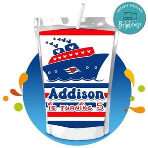 Disney Cruise Capri Sun Birthday Labels Digital File Printable Instant Download