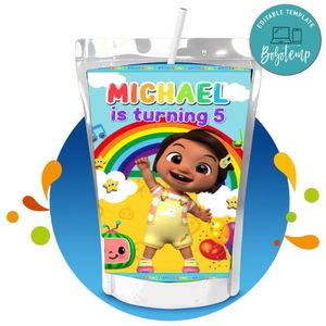 Nina cocomelon Capri Sun Birthday Labels Digital File Printable Instant Download