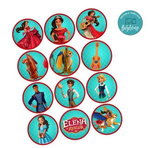 Elena Of Avalor Cupcake Toppers Template Printable Instant Download