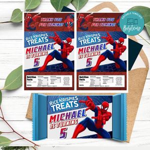 Spiderman Rice Krispies Treats Template Printable Instant Download