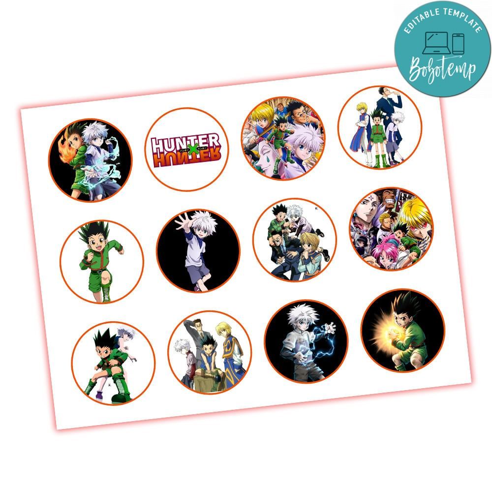 Hunter X Cupcake Toppers Template Printable Instant Download