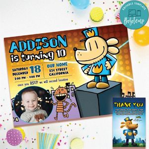 Dogman invitation template free thank you card printable