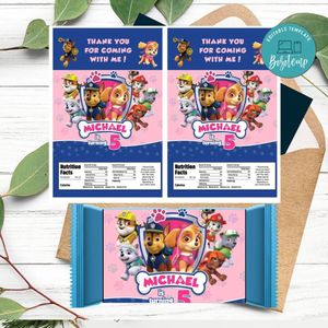 Girl Paw Patrol Rice Krispies Treats Printable Instant Download