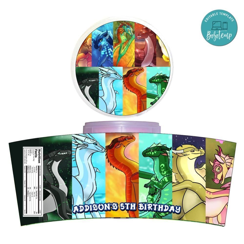 Wings Of Fire Cotton Candy Label Template To Print At Home Instant Download