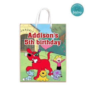 Clifford Gift Bag Label Template Printable Instant Download
