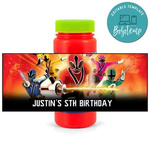 Power ranger Bubbles Wrapper Template to Print at Home Instant Download