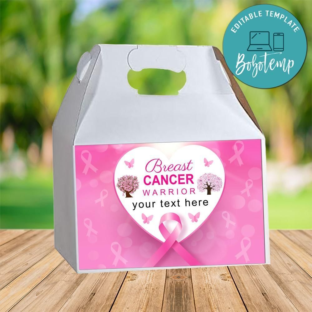Breast Cancer Gable Box Digital File Printable Instant Download